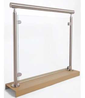 Poteau inox à la française pour verre