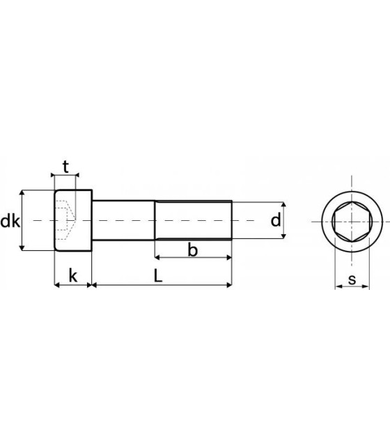 Vis métaux TCHC inox A4 cylindrique