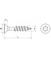 Vis bois TX inox A4 filetage partiel