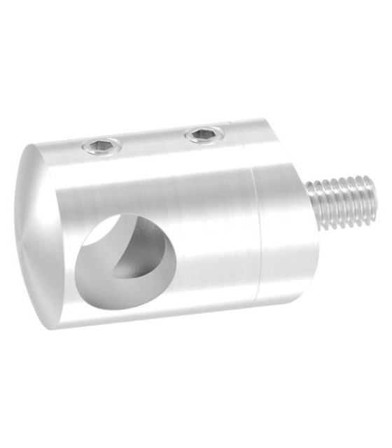 Poteau inox à l'anglaise 7 lisses pour garde-corps