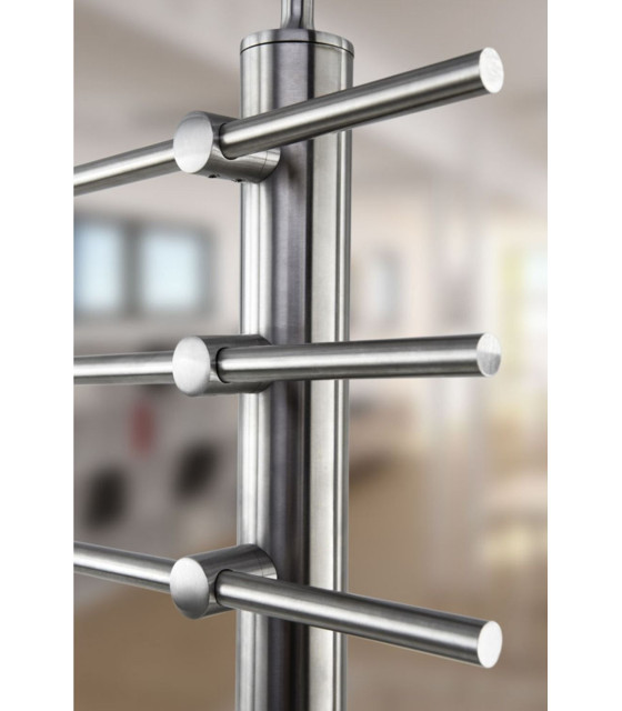 Poteau inox à l'anglaise 7 lisses pour garde-corps