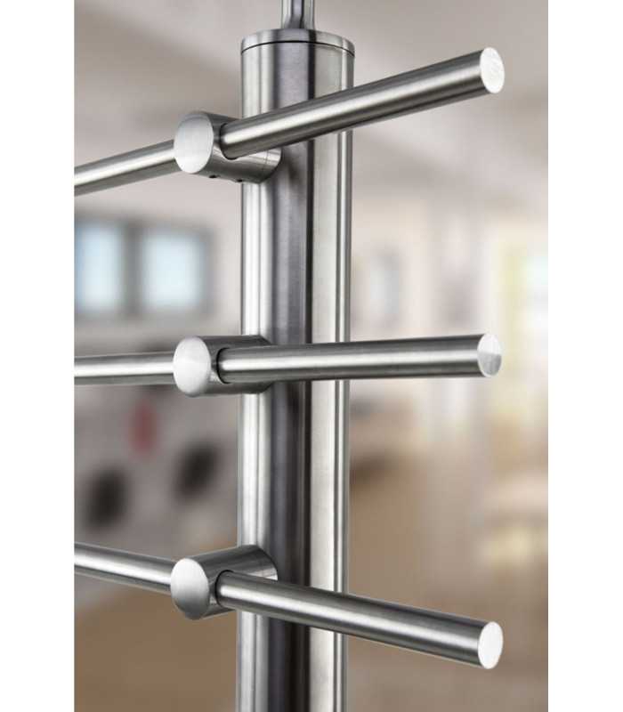 Poteau inox à l'anglaise 7 lisses pour garde-corps Poteau inox à l'anglaise 7 lisses pour garde-corps