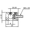 Support de lisse droit inox