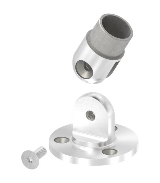 Platine murale articulée inox pour tube