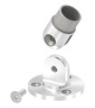 Platine murale articulée inox pour tube