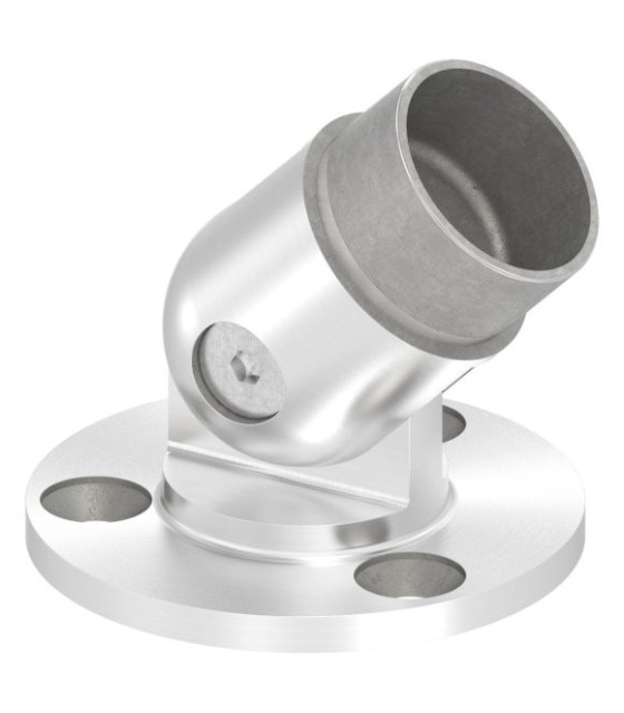 Platine murale articulée inox pour tube