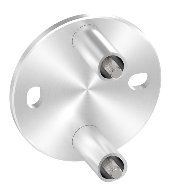 Platine murale à l'anglaise ronde M1 inox pour tube