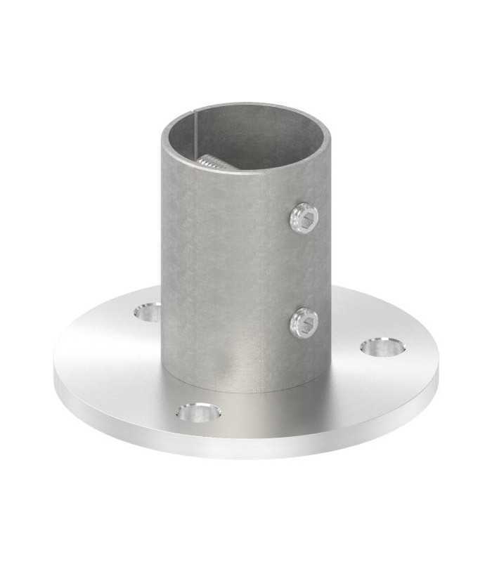 Platine au sol à la française inox à visser sur tube Platine au sol à la française inox à visser sur tube