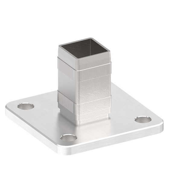 Platine au sol à la française inox à visser sur tube