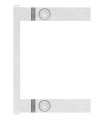 Platine mural à l'anglaise rectangulaire inox pour carré