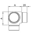 Raccord 3 départs angle 90° inox pour tube