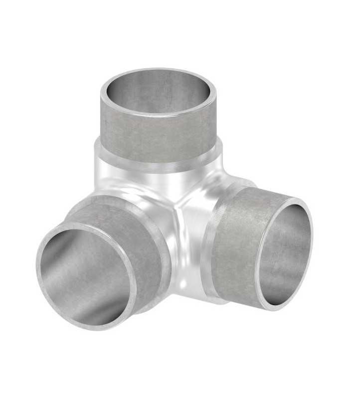Raccord 3 départs angle 90° inox pour tube
