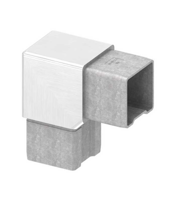Coude angulaire 90° inox pour carré Coude angulaire 90° inox pour carré