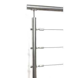 Poteau inox à la française 5 câbles