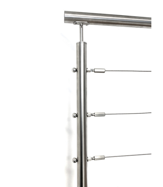 Poteau inox à la française 5 câbles