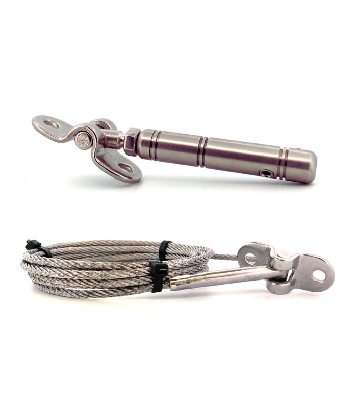 Kit 3m câble inox 4mm serti articulé + tendeur articulé inox Kit 3m câble inox 4mm serti articulé + tendeur articulé inox