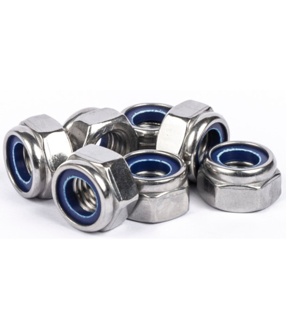 Ecrous hexagonaux freins inox A4