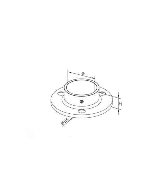 Platine mural inox pour main courante ronde