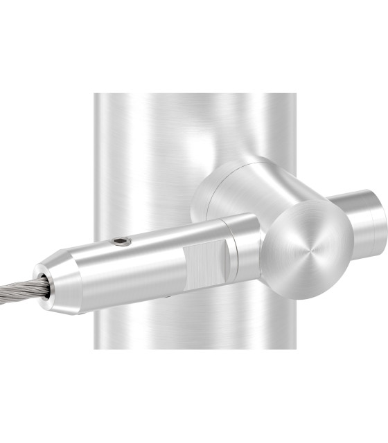 Poteau inox à l'anglaise 5 câbles pour garde-corps