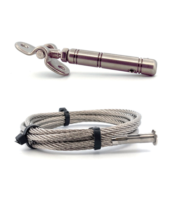 Kit 4m50 câble inox A4 4mm serti + tendeur articulé inox