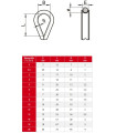 Kit inox 2 Serres cables simples et 1 cosse coeur câble de 4mm