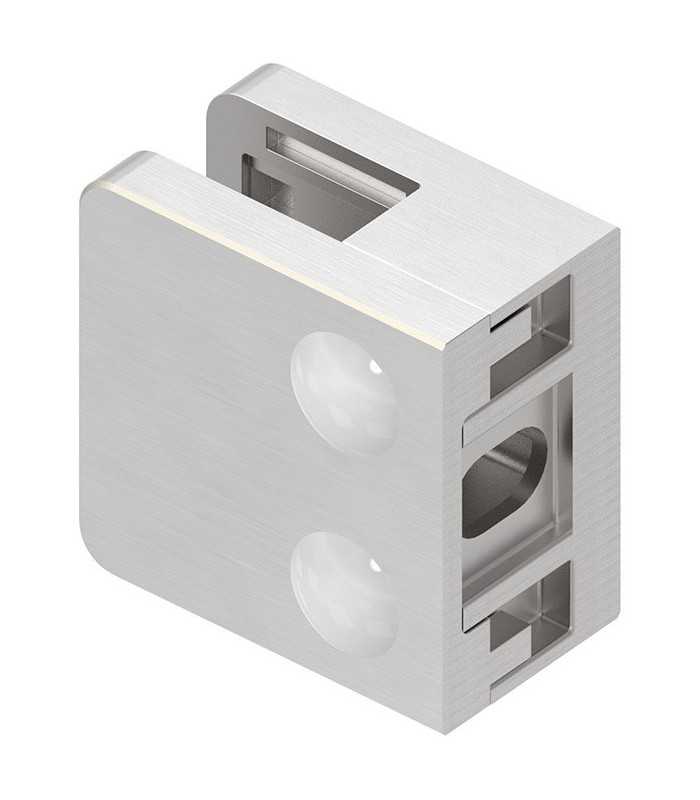 Pince à verre carrée 45x45 inox dos plat Pince à verre carrée 45x45 inox dos plat