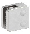 Pince à verre carrée 45x45 inox dos plat