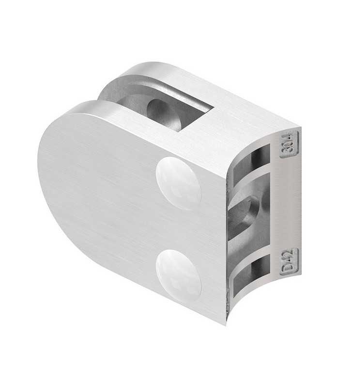 Pince à verre 50x40 pour tube demi-ronde inox Pince à verre 50x40 pour tube demi-ronde inox